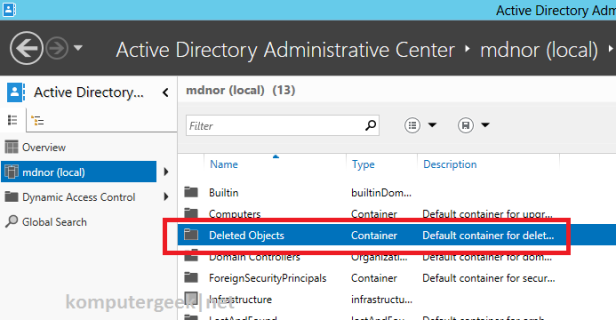 enable deleted object on 2012_6